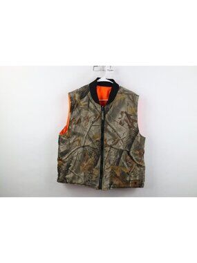 Vintage 90s Streetwear Mens Large Distressed Reversible Camouflage Vest Jacket